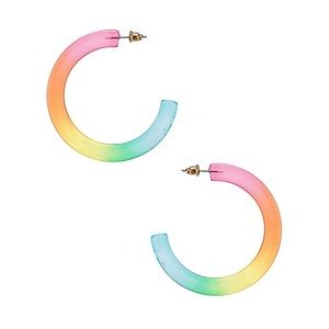 NWT Rainbow Hoop Earrings